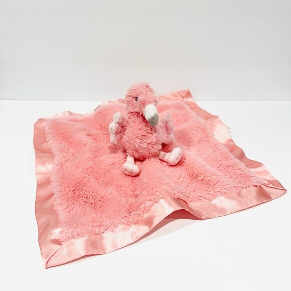 Cloud Island Target Pink Flamingo Lovey Security Blanket Satin Trim 14” - Picture 1 of 6